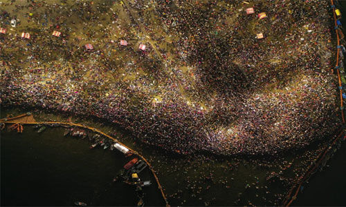 प्रयागराज कुम्भ का विहंगम दृश्य