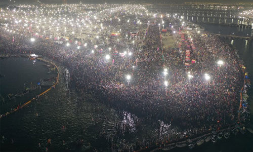 प्रयागराज कुम्भ का विहंगम दृश्य