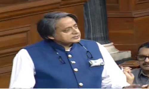 लोकसभा में शशि थरूर बोले - सरकार ने जीडीपी आंकने का तरीका ही बदला