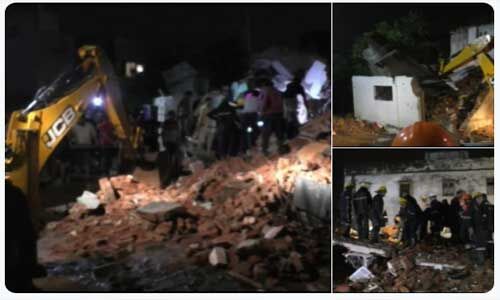 गुजरात में बारिश से तीन मंजिला इमारत ढेर, 4 लाेगों की मौत