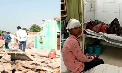 शिवपुरी के बैराड़ में अवैध रूप से पटाखे बनाते समय हुआ धमाका, मकान हुआ धराशायी, तीन घायल