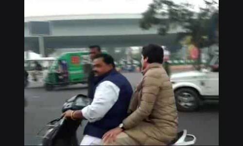 कानून का चला डंडा : प्रियंका गांधी को स्कूटी पर ले जाने वाले विधायक का कटा 6100 का चालान