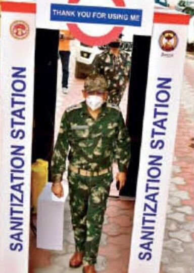 ग्वालियर : कंट्रोल कमांड सेंटर में स्थापित हुआ सेनिटाइजेशन सेंटर