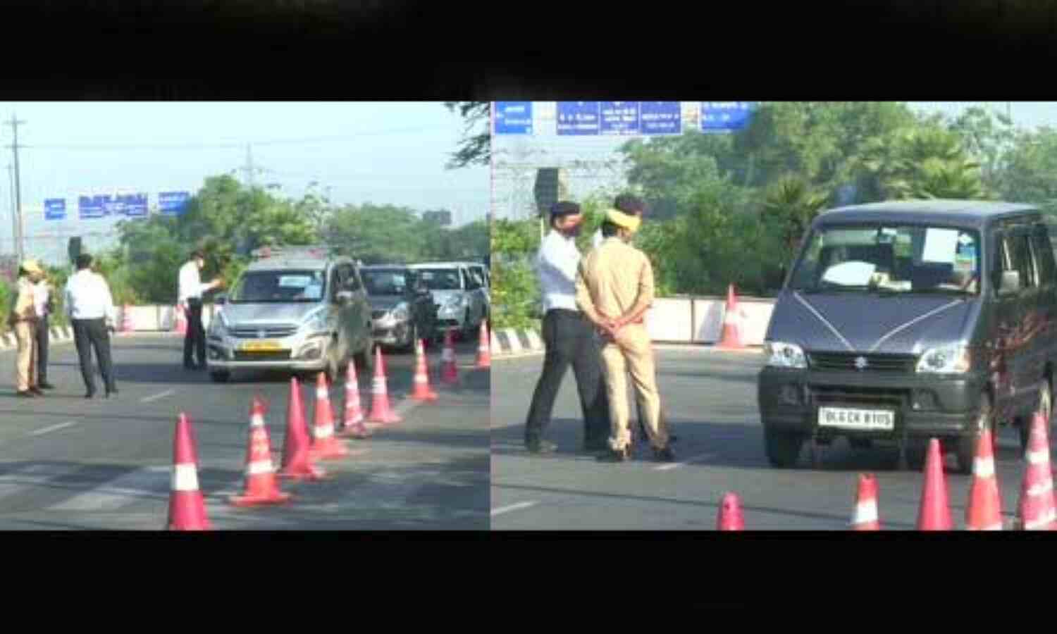 कोरोना के कारण दिल्ली-नोएडा बॉर्डर को पूरी तरह किया गया सील, लगा जाम