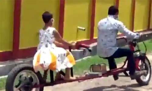 सोशल डिस्टेंसिंग का सही से पालन करने के लिए एक युवक ने बना दी खास बाइक