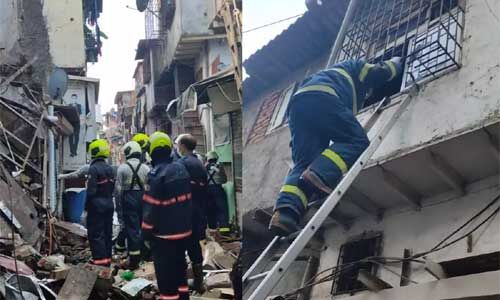 मुंबई : कांदिवली में इमारत गिरी, 12 बचाए गए, रेस्क्यू जारी