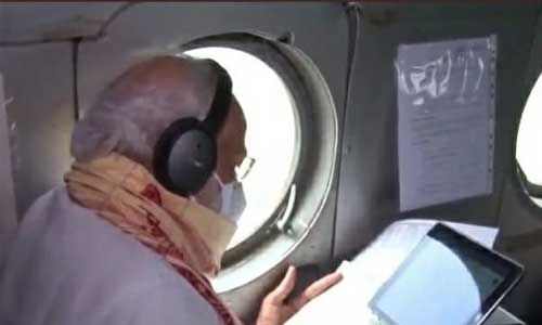 प्रधानमन्त्री ने हवाई सर्वेक्षण करके लिया बंगाल में नुकसान का जायजा