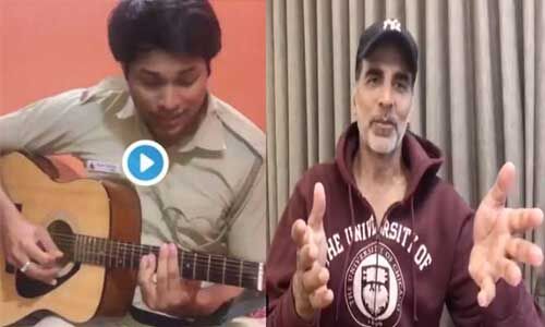 पुलिसवाले ने गिटार पर गाया तेरी मिट्टी...,मुरीद हुए अक्षय कुमार