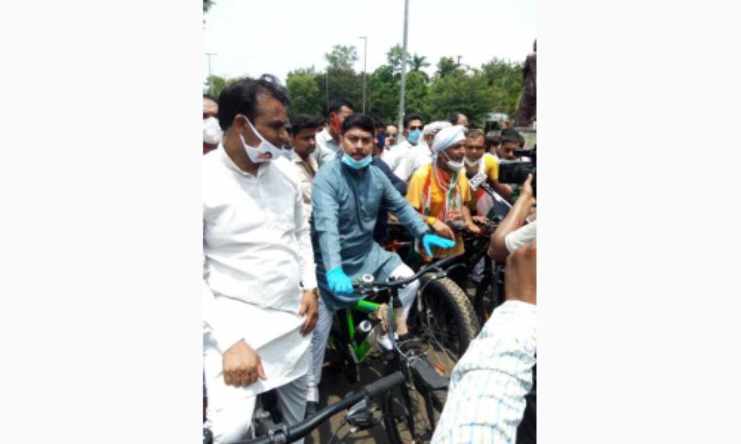 भोपाल पहुंची युवक कांग्रेस की साइकिल यात्रा