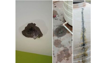 आनंद नगर में गिरी आकाशीय बिजली, छत में हुआ छेद