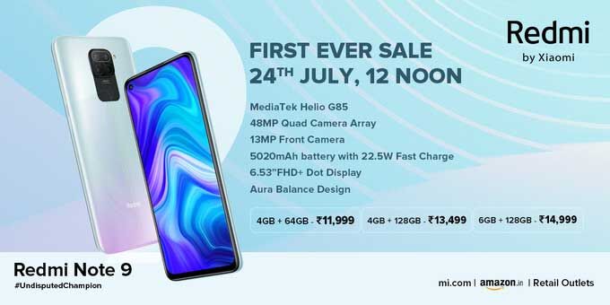 रेडमी नोट 9 की पहली सेल आज, जानें कीमत
