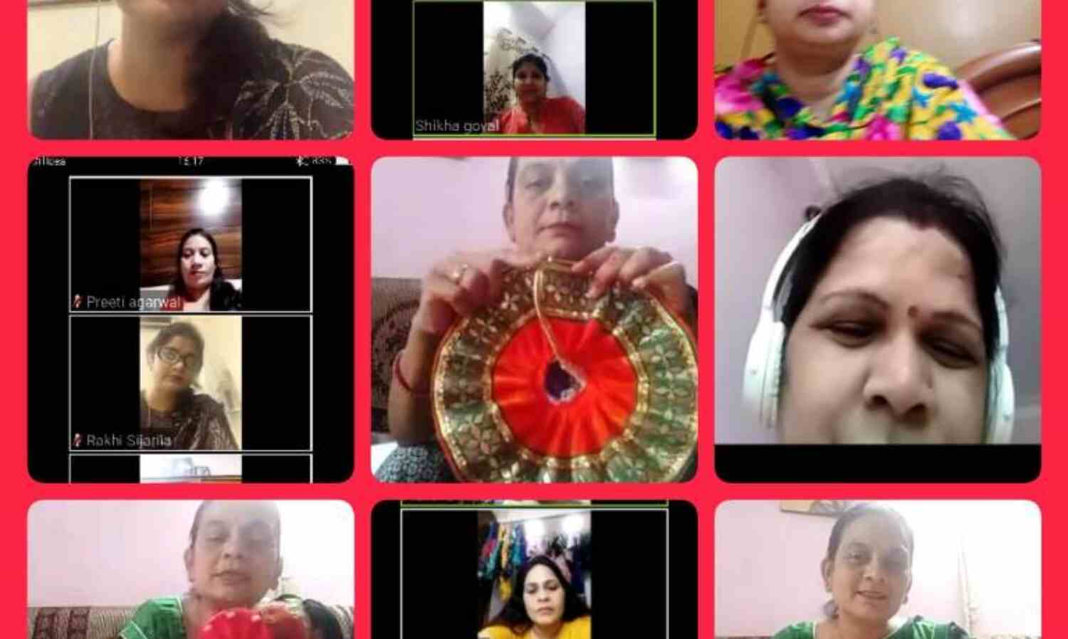 वर्कशॉप में लड्डू गोपाल की पोशाक बनाना सिखाया