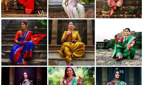 दुर्गा के नौ रूपों को धारण किया महिलाओं ने