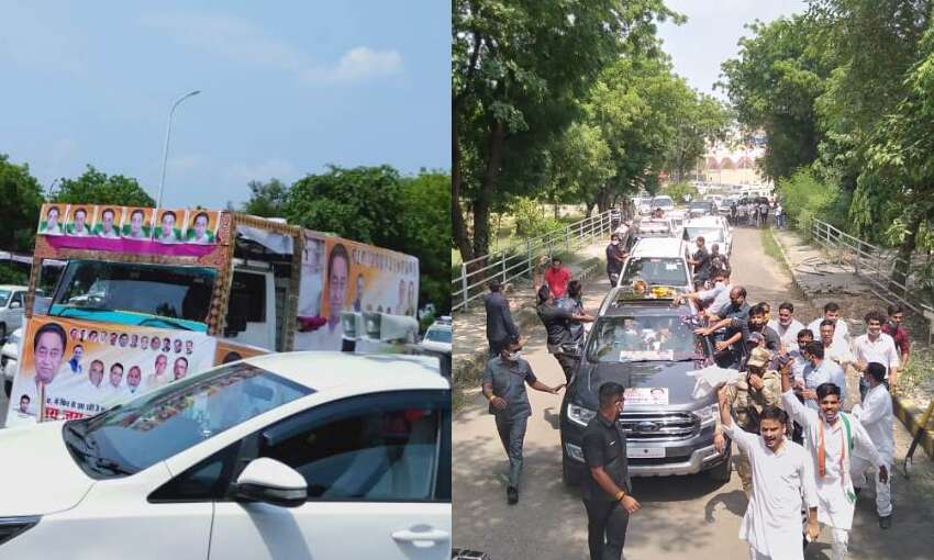 वरिष्ठ नेताओं को नजरअंदाज कर रोड शो में कमलनाथ ने दिखाई ताकत, नहीं बैठे कबाड़ा रथ में