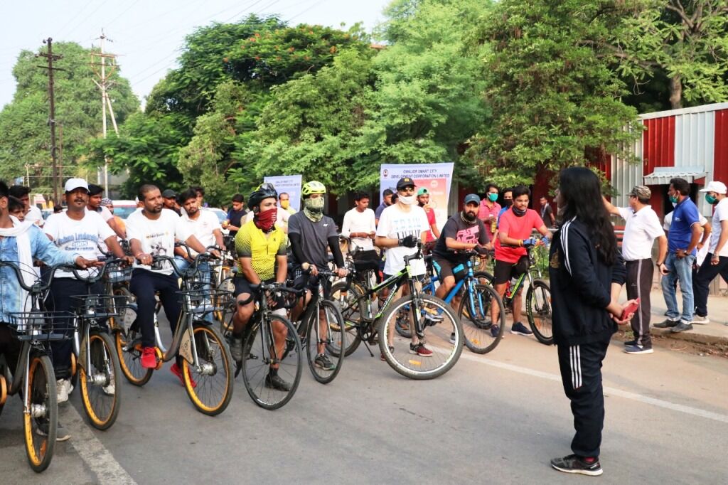 साइकिल फॉर चेंज मुहिम के तहत स्मार्ट सिटी ने किया साईकिल रैली का आयोजन