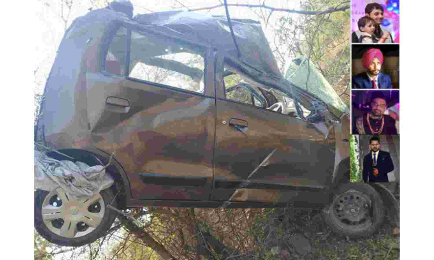 ग्वालियर से डबरा की ओर जा रही कार खाई में गिरी, हृदय विदारक घटना में चार युवकों की मौत