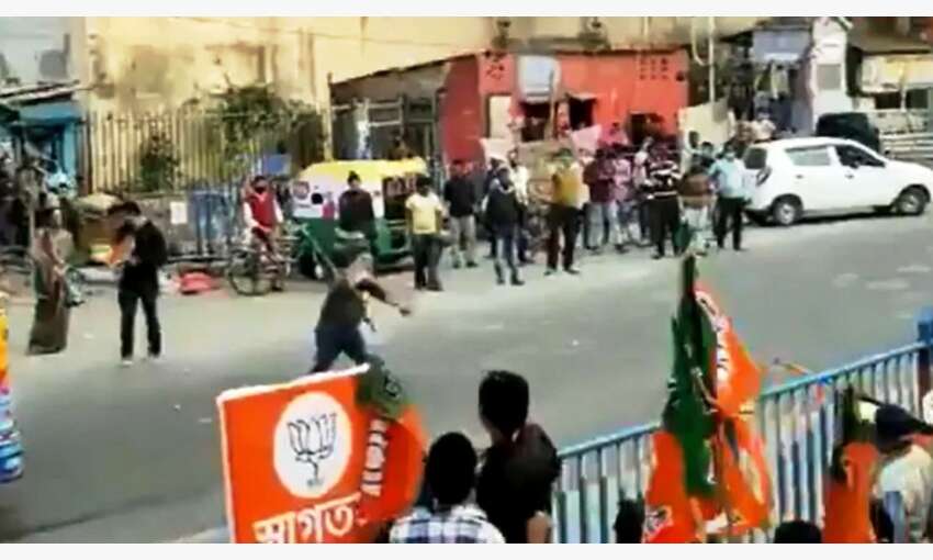 कोलकाता में भाजपा की रैली पर पथराव, कई कार्यकर्ता घायल
