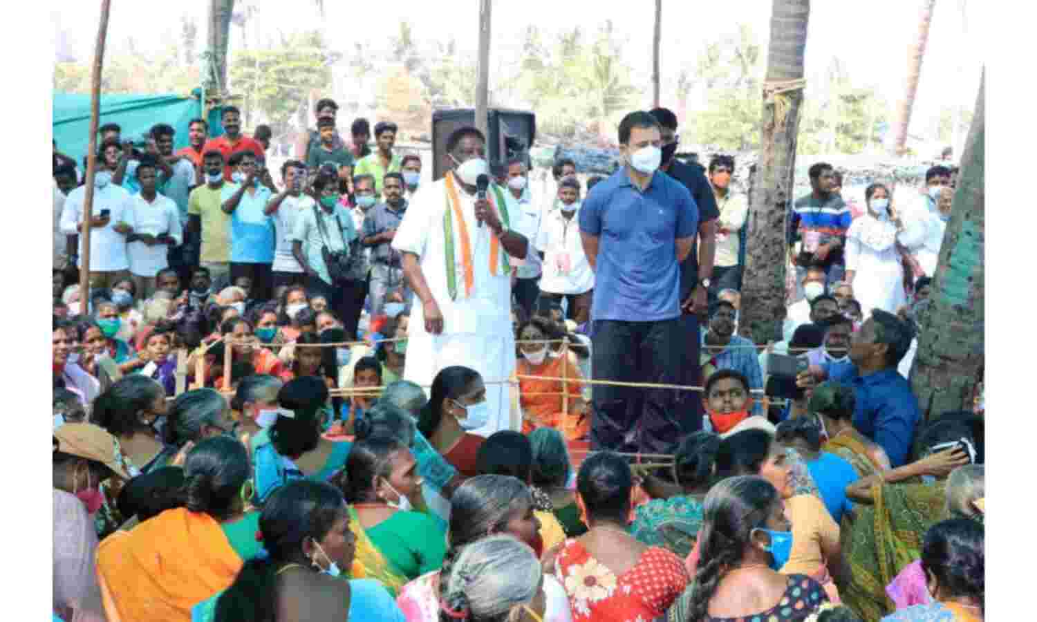 राहुल गांधी पहुंचे पुडुचेरी दौरे पर, मछुआरों की समस्याएं सुनी