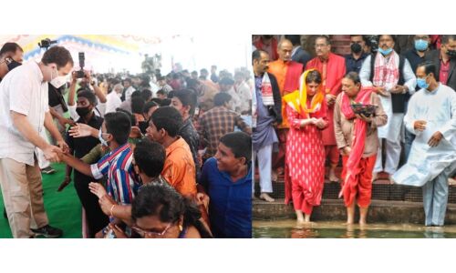 कांग्रेस का चुनावी अभियान, प्रियंका पहुंची असम, राहुल का तमिलनाडु में रोड शो