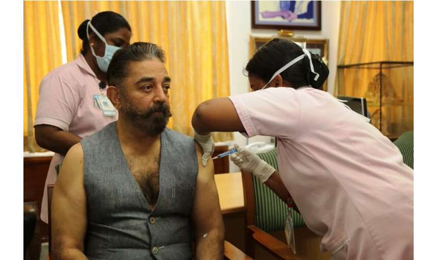 फिल्म अभिनेता कमल हासन ने लगवाया कोरोना टीका, लोगों से की अपील