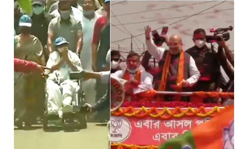 नंदीग्राम में अमित शाह और ममता बनर्जी का रोड शो, दूसरे चरण  के लिए प्रचार जारी