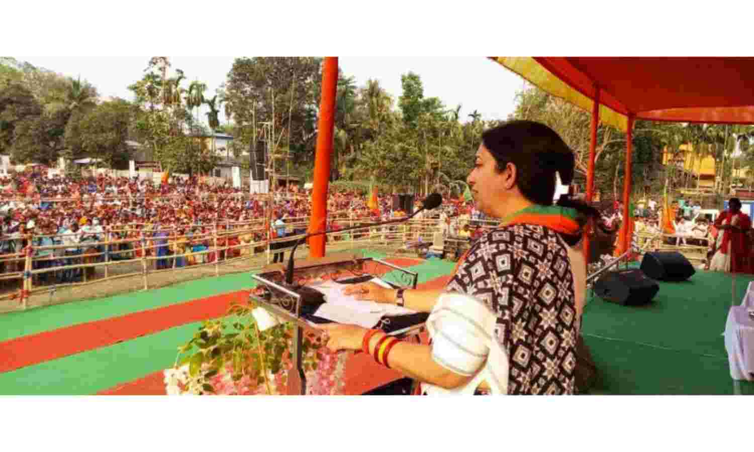 दीदी ने मां, माटी, मानुष का अपमान किया : स्मृति ईरानी