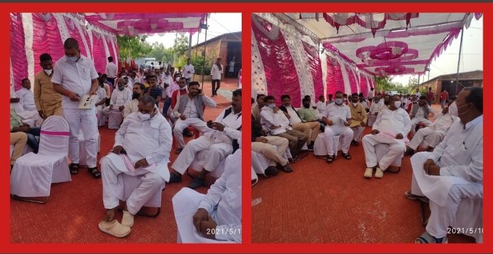 बहराइच: पूर्व विधायक के आवास पर नवनिर्वाचित जिला पंचायत सदस्यों का हुआ सम्मान, कोविड नियमों की उड़ी धज्जियां