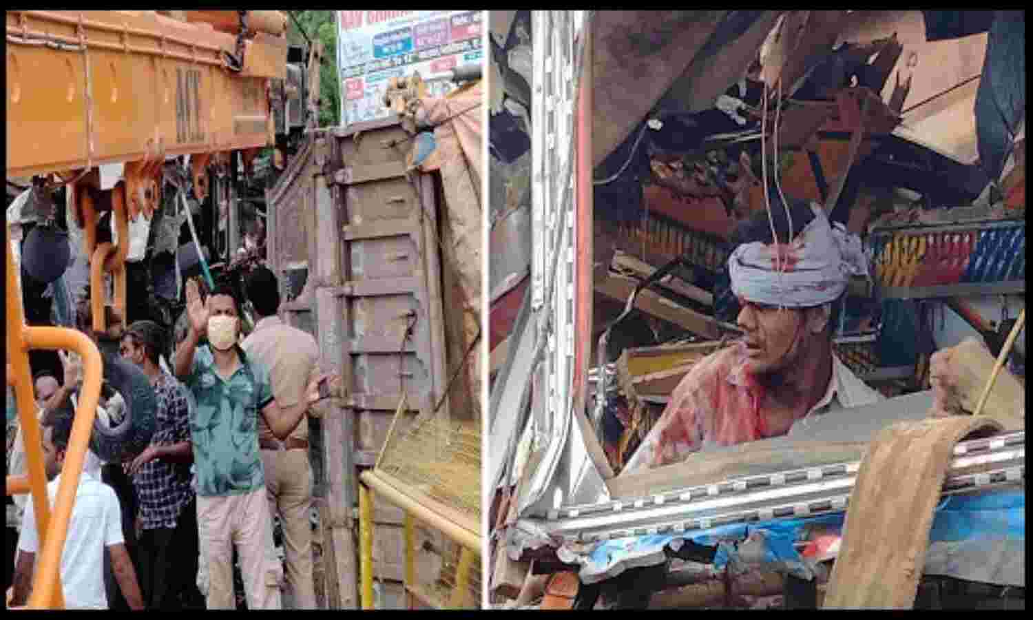 बहराइच: दो ट्रकों की भीषण टक्कर में एक की मौत, तीन घायल