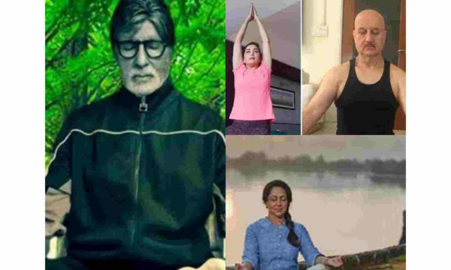 बॉलीवुड कलाकारों ने मनाया योग दिवस, फैंस को खास अंदाज में दी शुभकामनाएं