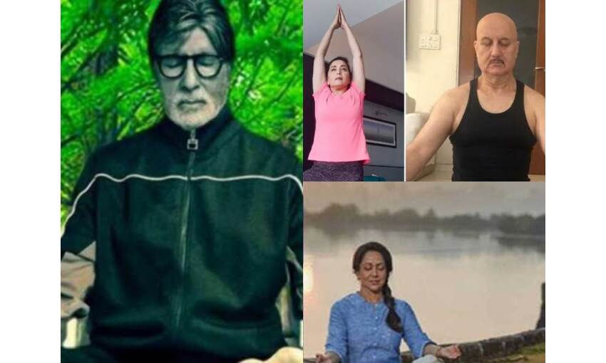 बॉलीवुड कलाकारों ने मनाया योग दिवस, फैंस को खास अंदाज में दी शुभकामनाएं