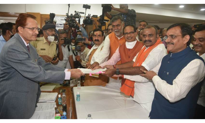 केंद्रीय मंत्री एलमुरुगन ने राज्यसभा के लिए भरा नामांकन, मुख्यमंत्री ने दी बधाई