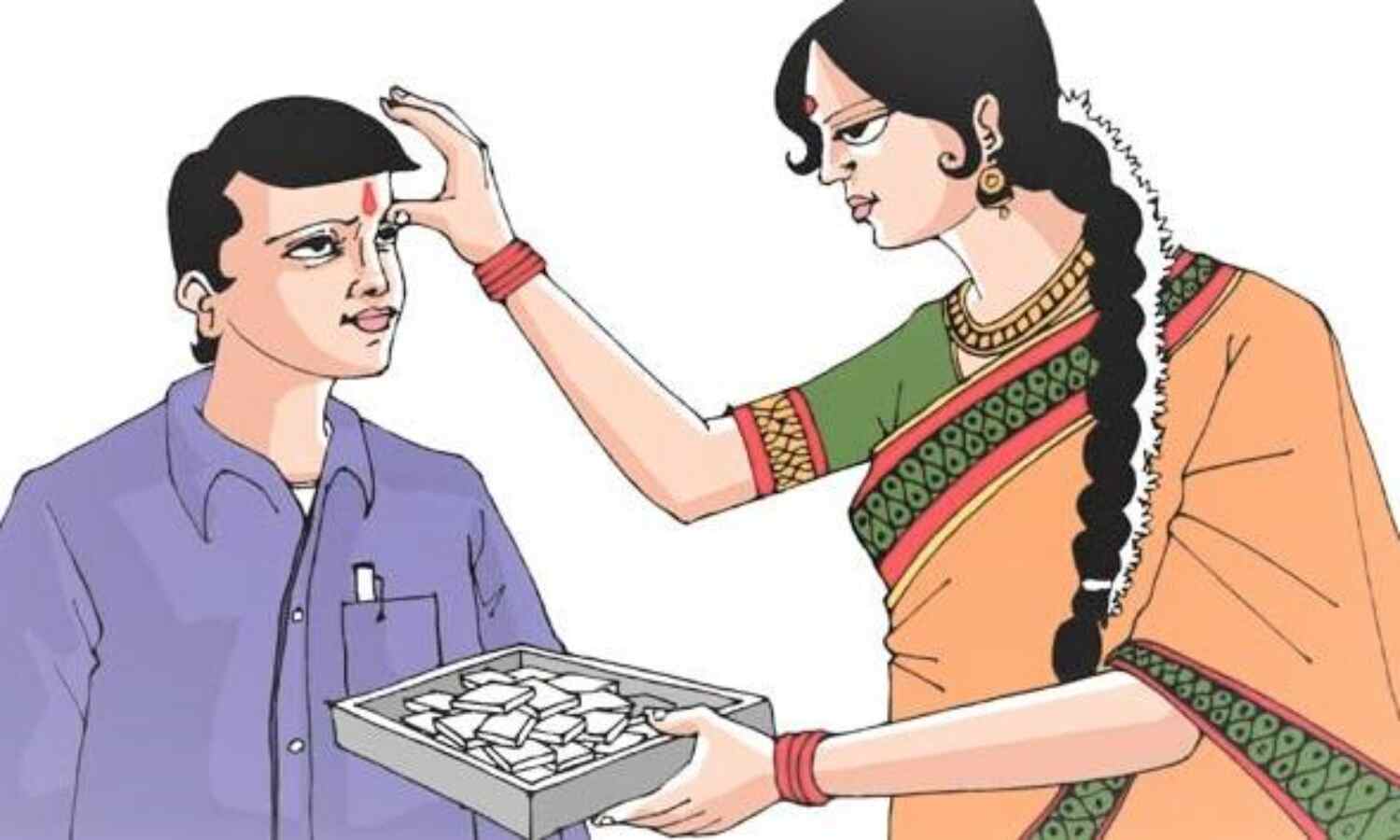 बहनों ने भाईयों के माथे पर तिलक कर मनाया भाईदूज, अक्षत तिलक का ये है महत्व