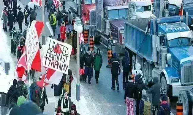 कनाडा में ट्रक ड्राइवरों और नागरिकों का विरोध-प्रदर्शन जारी