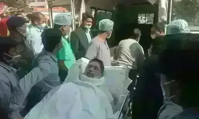 पुतला दहन में झुलसे SI दीपक दिल्ली रैफर, पुलिस ने 5 कांग्रेस नेताओं को किया गिरफ्तार