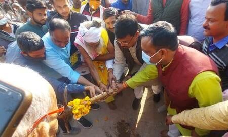 ऊर्जा मंत्री ने इंटक मैदान में दीनदयाल रसोई के लिये किया भूमिपूजन