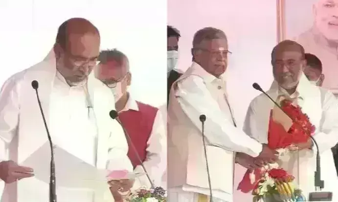 बीरेन सिंह दूसरी बार बने मणिपुर के मुख्यमंत्री, राजभवन में ली शपथ