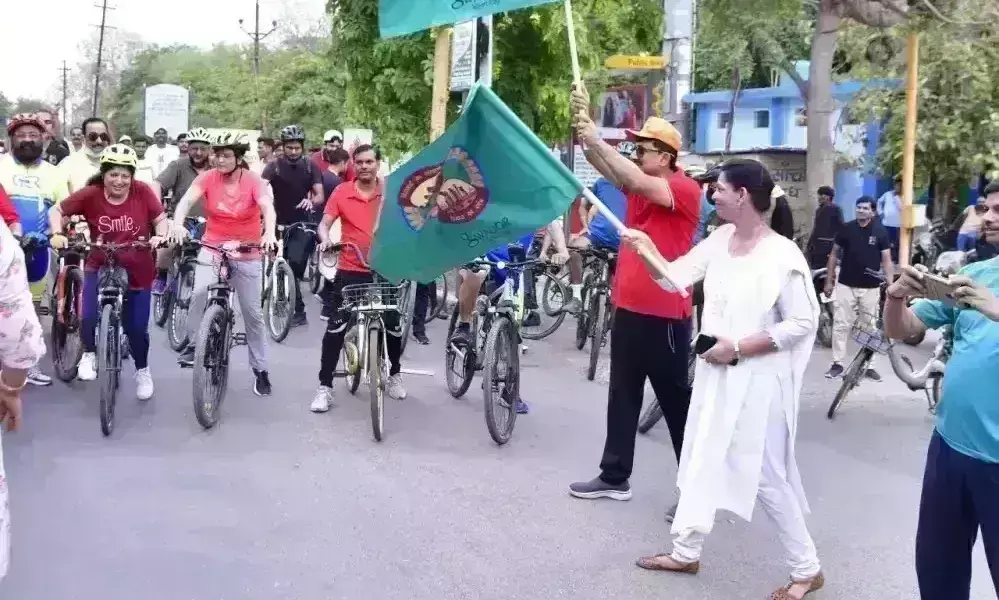 ग्वालियर में स्मार्ट सिटी ने निकाली साईकिल रैली, दिया पर्यावरण संरक्षण का संदेश