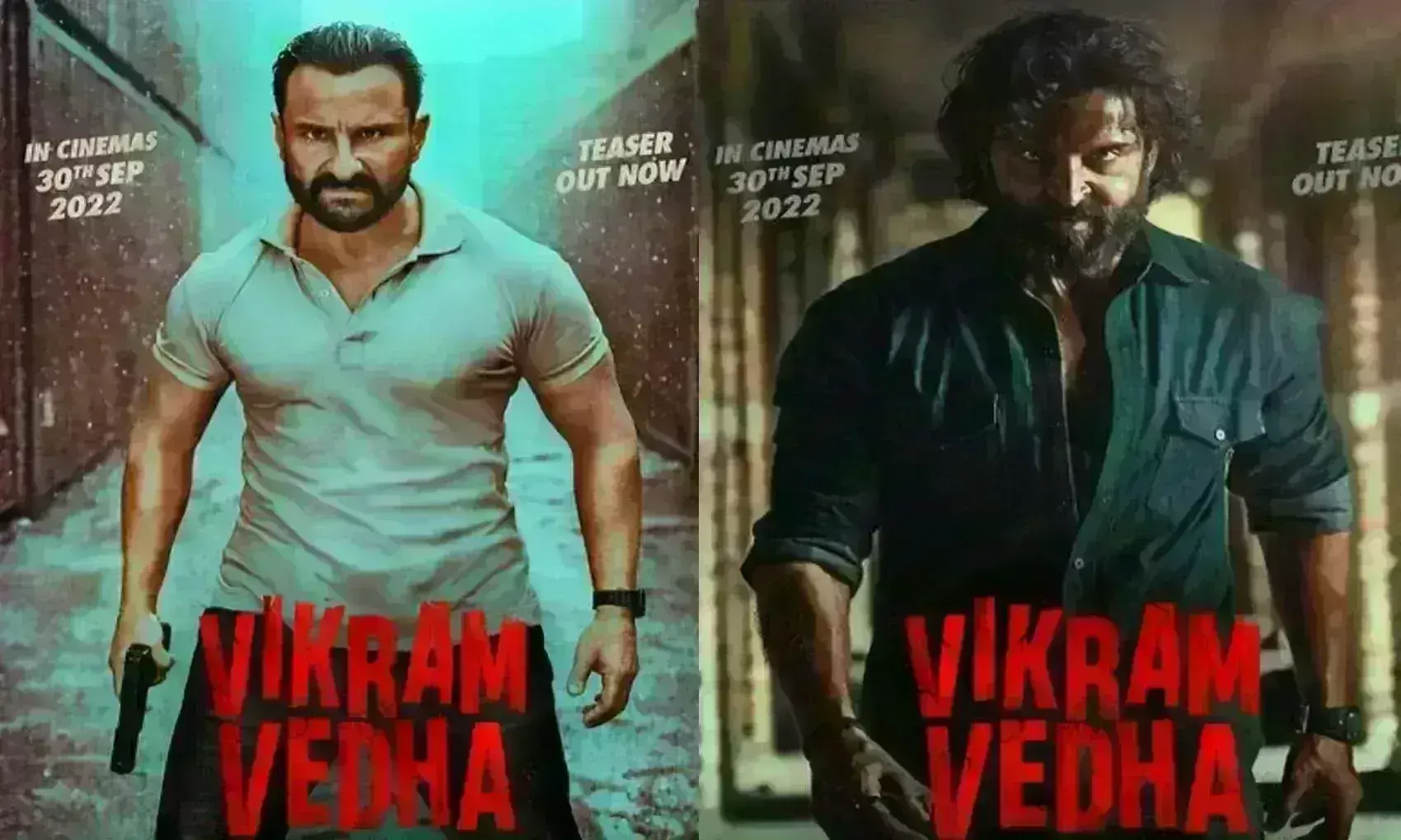 विक्रम वेधा का धमाकेदार टीजर रिलीज, फुल एक्शन में नजर आए सैफ और ऋतिक