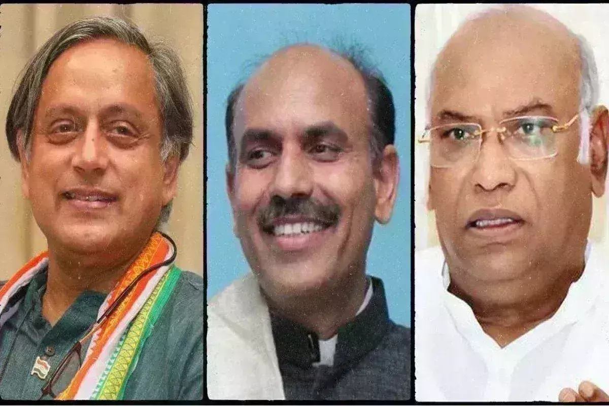 कांग्रेस अध्यक्ष पद के लिए खड़गे, थरूर और त्रिपाठी ने किया नामांकन, मुकाबला हुआ त्रिकोणीय