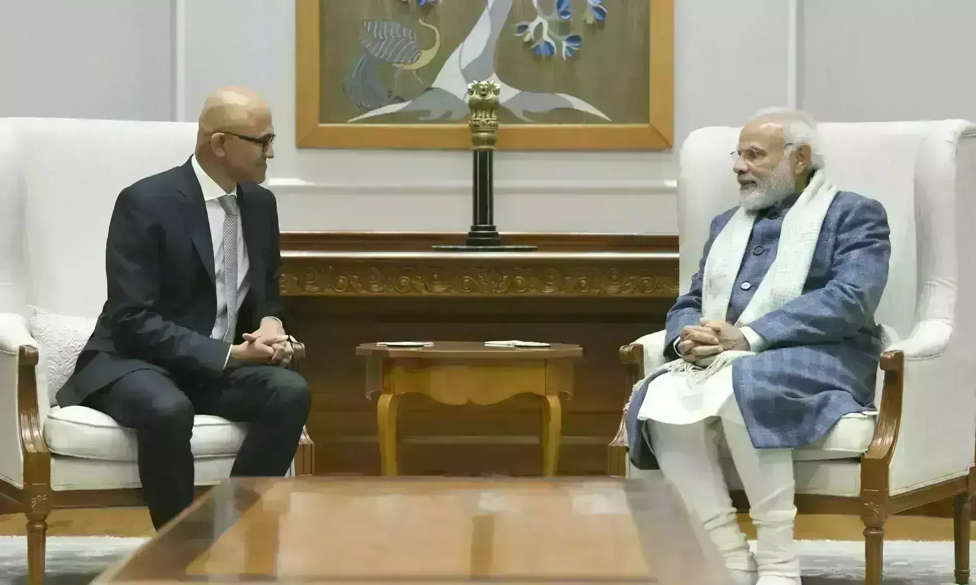 प्रधानमंत्री मोदी से मिले माइक्रोसॉफ्ट के CEO सत्य नडेला, कहा- डिजिटल इंडिया विजन को करेंगे साकार