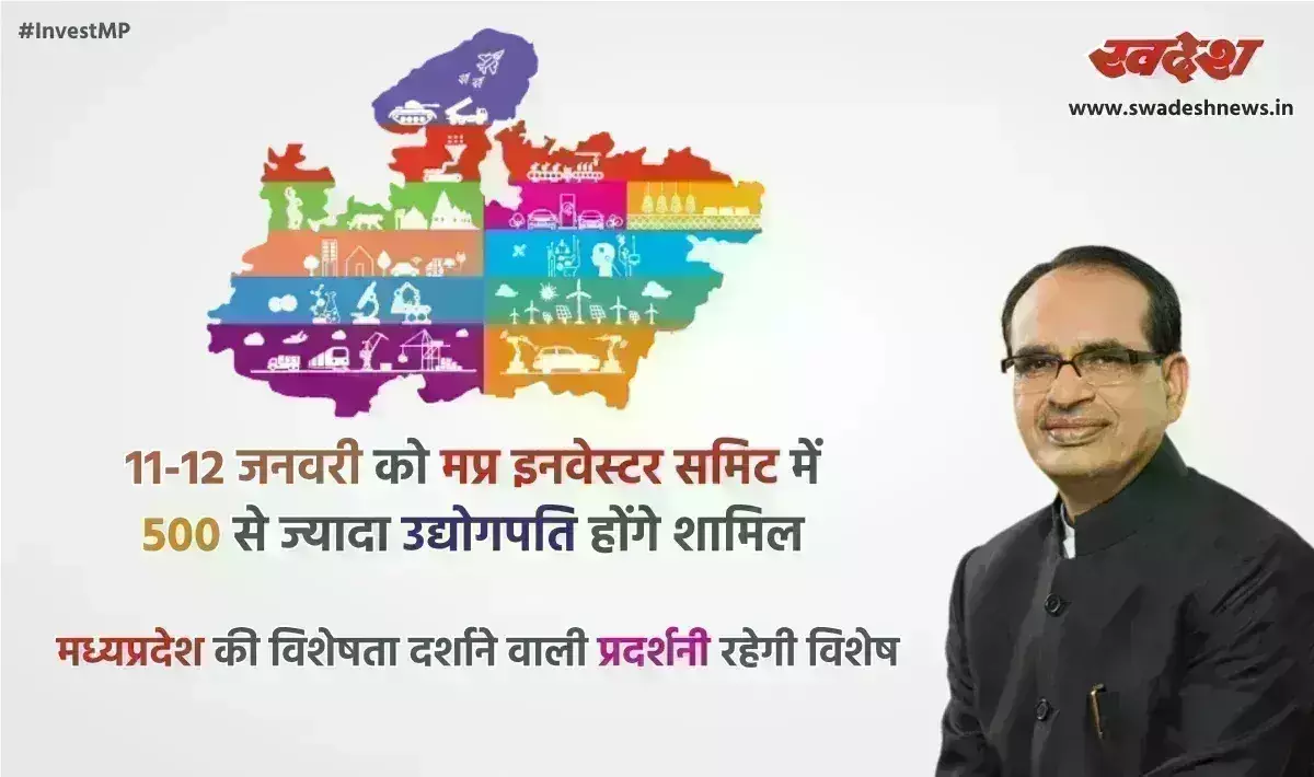 मप्र इनवेस्टर समिट में 500 से ज्‍यादा उद्योगपति होंगे शामिल, इन...क्षेत्रों में निवेश पर रहेगा फोकस