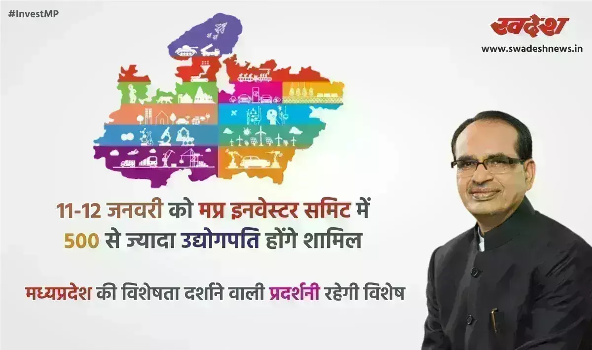 मप्र इनवेस्टर समिट में 500 से ज्‍यादा उद्योगपति होंगे शामिल, इन...क्षेत्रों में निवेश पर रहेगा फोकस