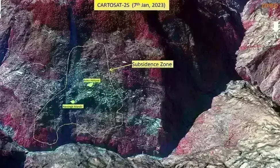 सैटेलाइट तस्वीरों में खुलासा, 12 दिनों में 54 सेंटीमीटर धंसा जोशीमठ