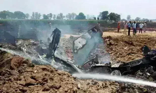 भरतपुर में वायु सेना का प्लेन क्रैश,  आसमान में ही बन गया था आग का गोला