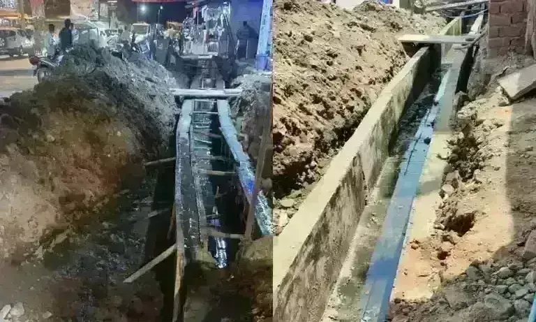 नागरिकों ने बस स्टैंड पर नाली के घटिया निर्माण के लगाए आरोप नागरिकों ने बस स्टैंड पर नाली के घटिया निर्माण के लगाए आरोप