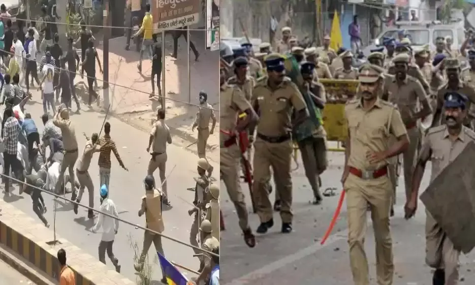 ग्वालियर पुलिस टीम ने निकाला शहर में फ्लैग मार्च