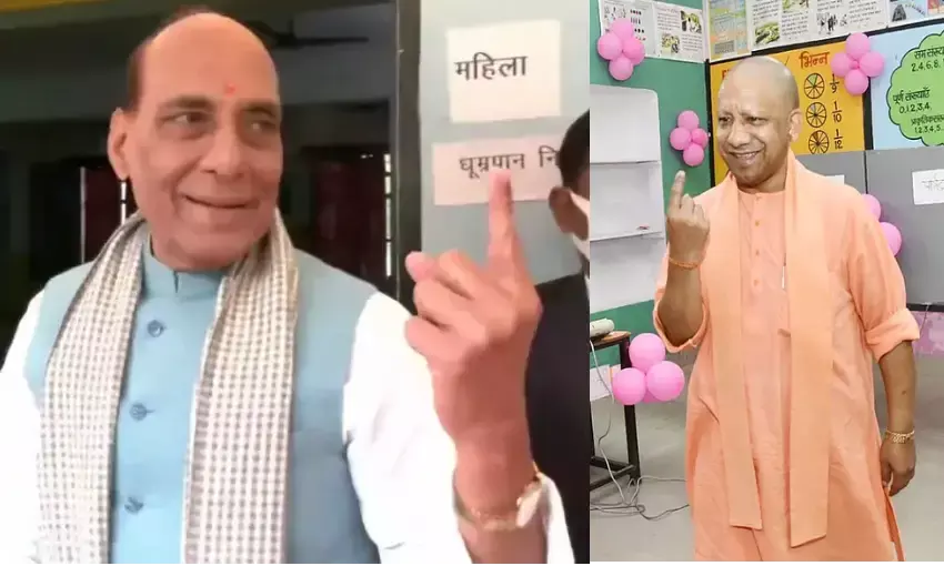 उप्र के 37 जिलों में निकाय चुनाव के लिए शुरू हुआ मतदान, मुख्यमंत्री-रक्षामंत्री ने डाला वोट