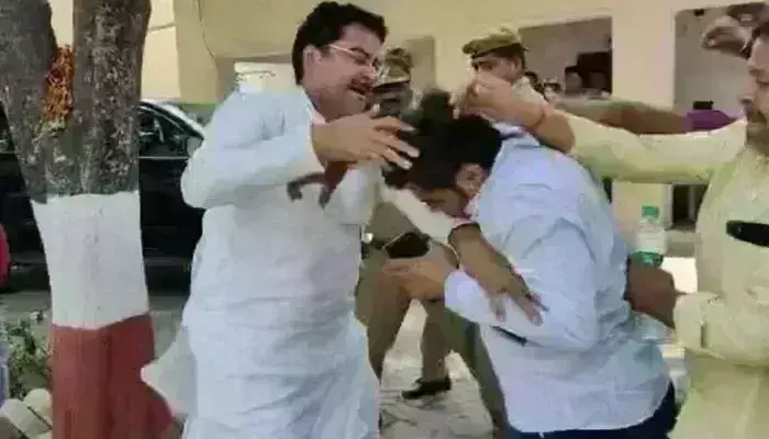 सपा विधायक ने दिखाई गुंडई, थाने के अंदर भाजपा उम्मीदवार के पति की लगाई पिटाई