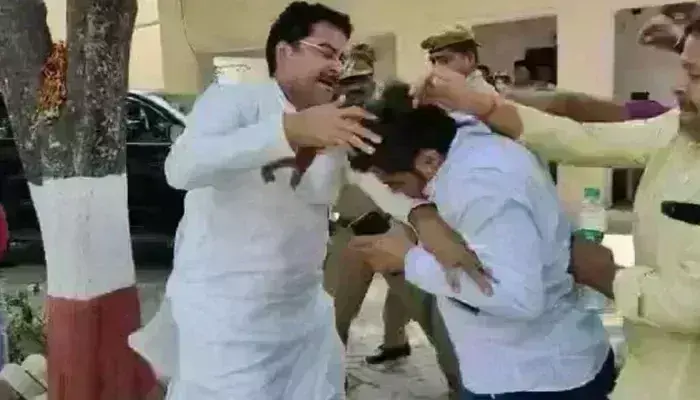 सपा विधायक ने दिखाई गुंडई, थाने के अंदर भाजपा उम्मीदवार के पति की लगाई पिटाई