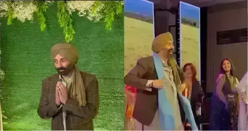 बेटे करण के संगीत में तारा सिंह के रूप में पहुंचे सनी देओल, मैं निकला गड्डी लेके पर जमकर किया डांस